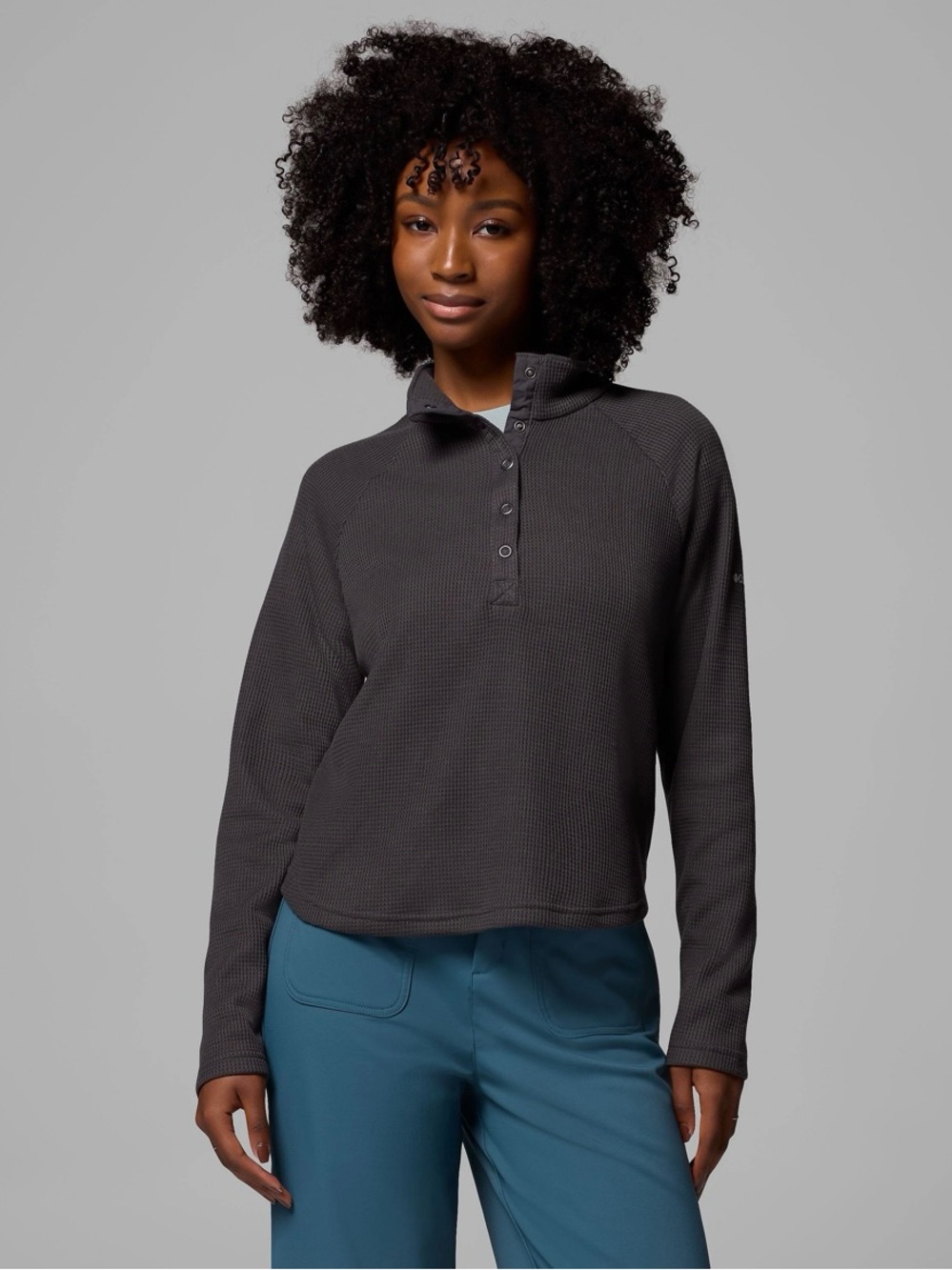 Columbia Waffle Knit Snap Pullover
